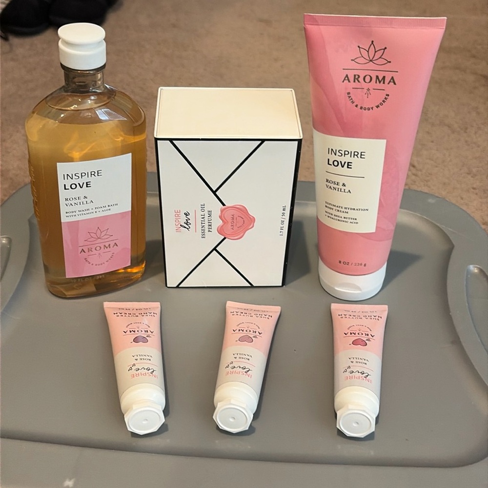 Bath and body works inspire love collection 6 peice set sold out new never used